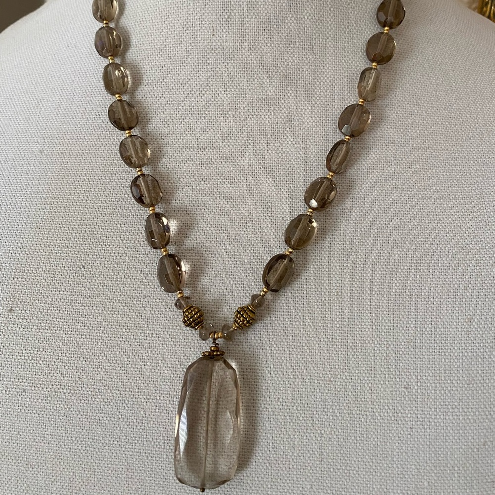 Reserved trade Genuine Smokey Quartz Necklace